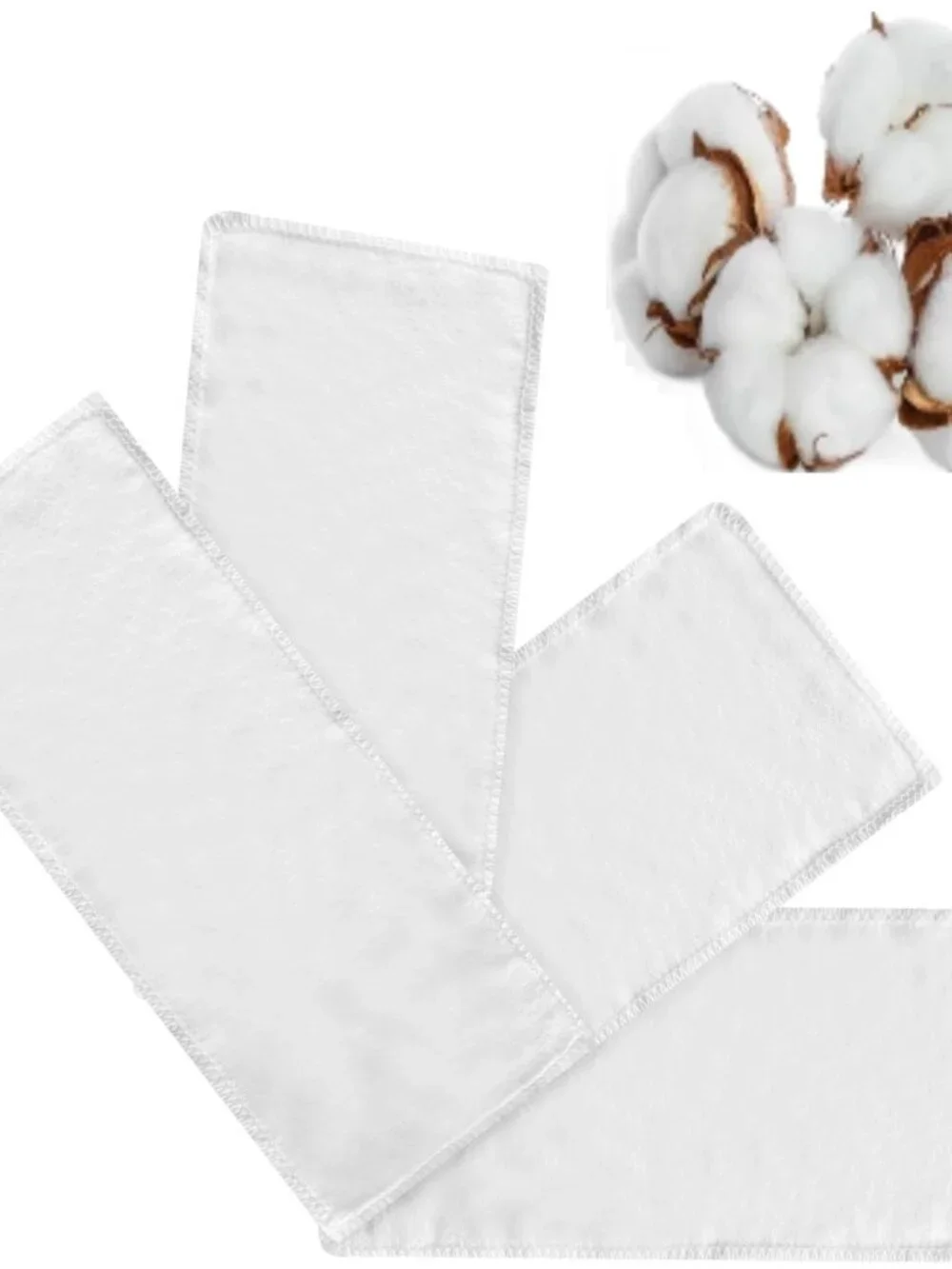 4 Pack Small Organic Cotton Flannel Inserts for Castor Oil Pack Wrap, Reusable W